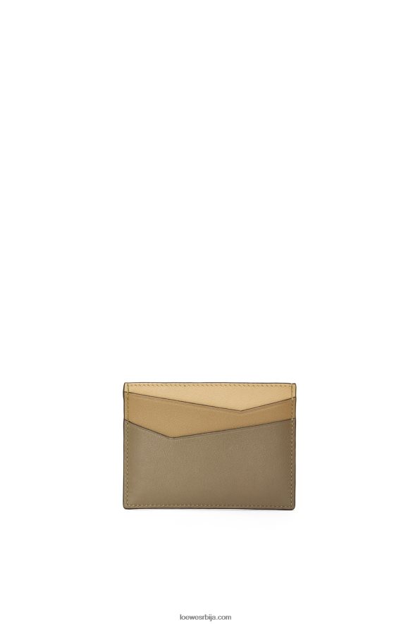 Loewe Жене пуззле обичан држач картице од класичне телеће коже глина зелена / путер HJTY1362