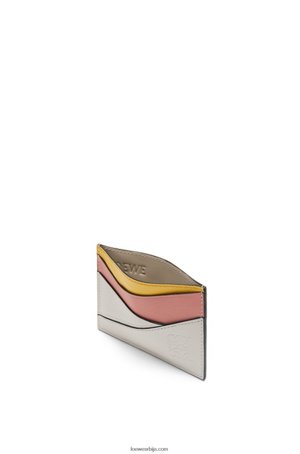 Loewe Жене пуззле обичан држач картице од класичне телеће коже дух / цвет брескве HJTY1364