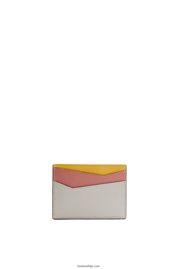 Loewe Жене пуззле обичан држач картице од класичне телеће коже дух / цвет брескве HJTY1364