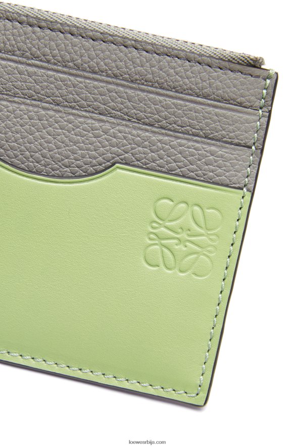 Loewe Жене квадратни држач картице од мекане телеће коже са ланцем бисерно сива/светло бледо зелена HJTY1366