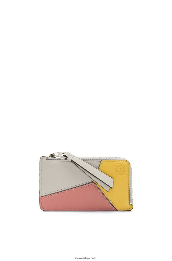 Loewe Жене слагалица држач картице од класичне телеће коже дух / цвет брескве HJTY1370