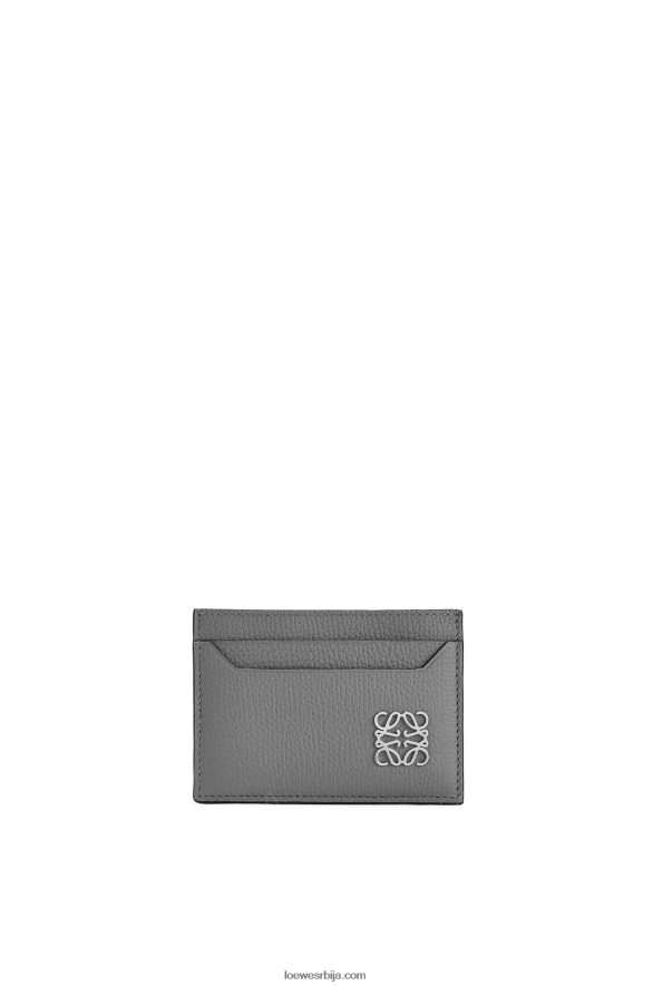 Loewe Жене анаграм обичан држач картице од шљунковите телеће коже асфалт сива HJTY1372