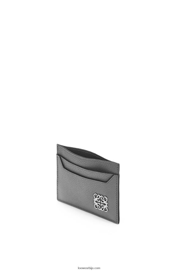 Loewe Жене анаграм обичан држач картице од шљунковите телеће коже асфалт сива HJTY1372