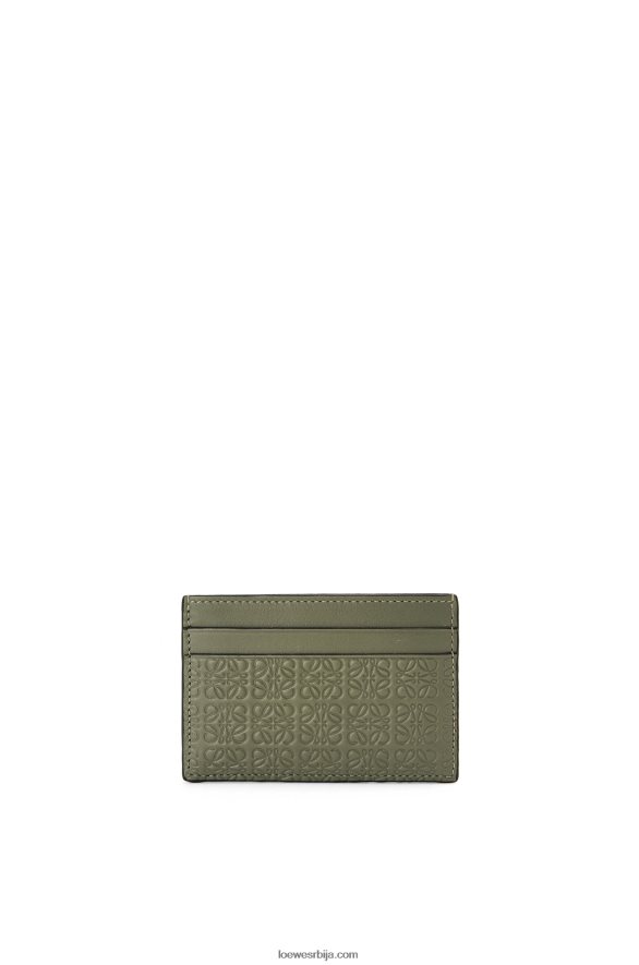 Loewe Жене понови обичан држач картице од рељефне свилене телеће коже зелени авокадо HJTY1376