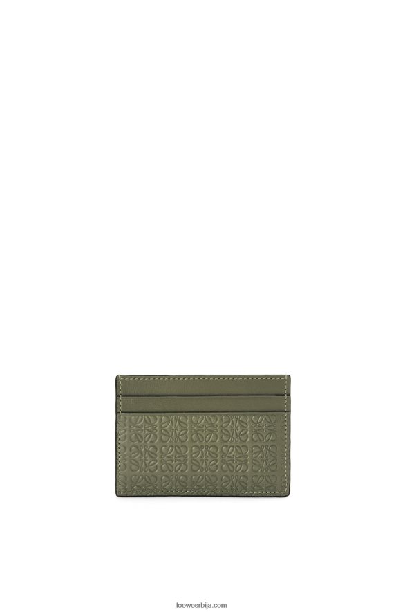 Loewe Жене понови обичан држач картице од рељефне свилене телеће коже зелени авокадо HJTY1376