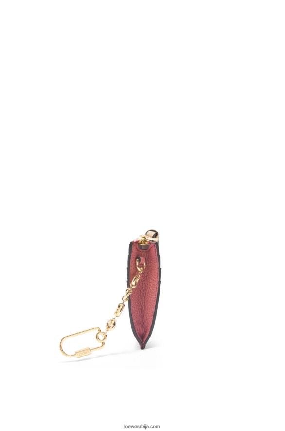 Loewe Жене квадратни држач картице од мекане телеће коже са ланцем шљива/чоколада HJTY1379