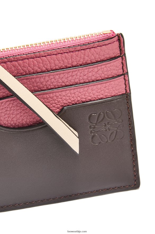 Loewe Жене квадратни држач картице од мекане телеће коже са ланцем шљива/чоколада HJTY1379