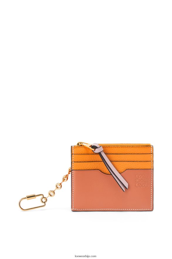 Loewe Жене квадратни држач картице од мекане телеће коже са ланцем мандарина/корални гребен HJTY1380
