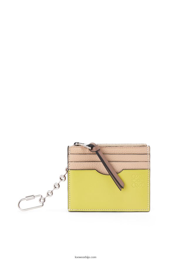 Loewe Жене квадратни држач картице од мекане телеће коже са ланцем нуде/цитронелле HJTY1381