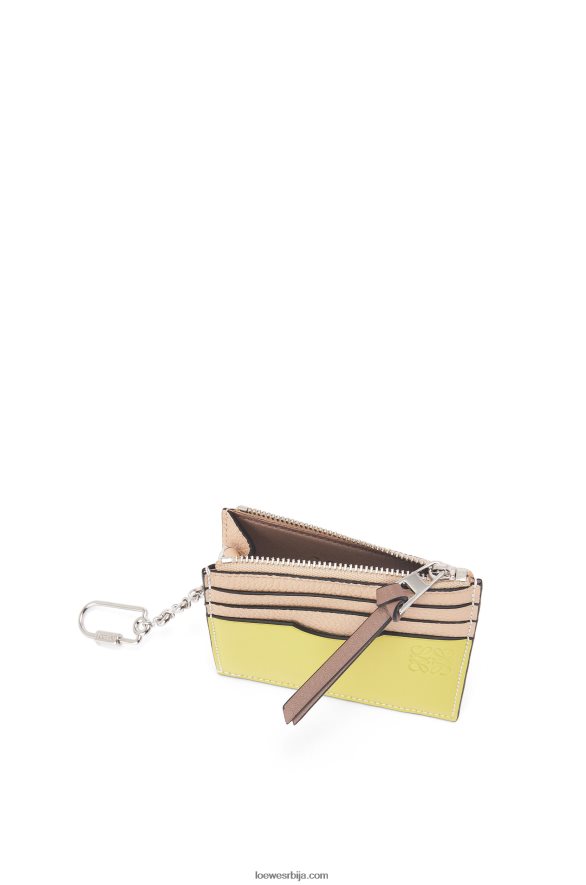Loewe Жене квадратни држач картице од мекане телеће коже са ланцем нуде/цитронелле HJTY1381