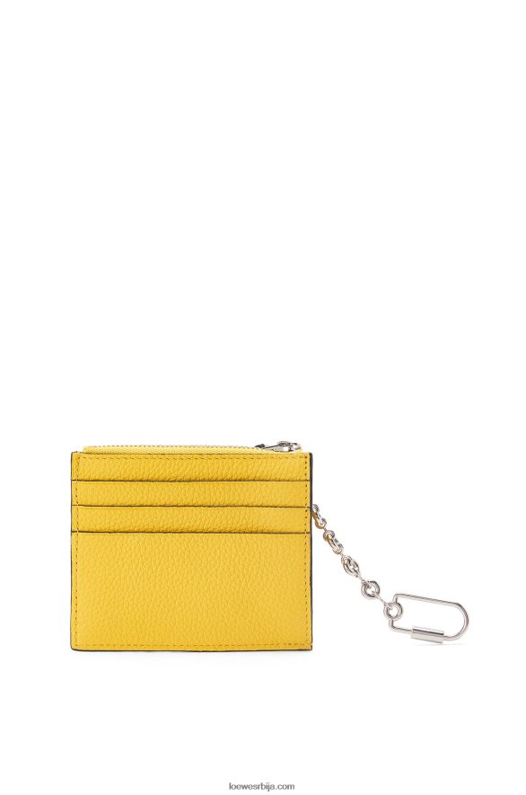 Loewe Жене квадратни држач картице од мекане телеће коже са ланцем жуто / глинено зелено HJTY1383