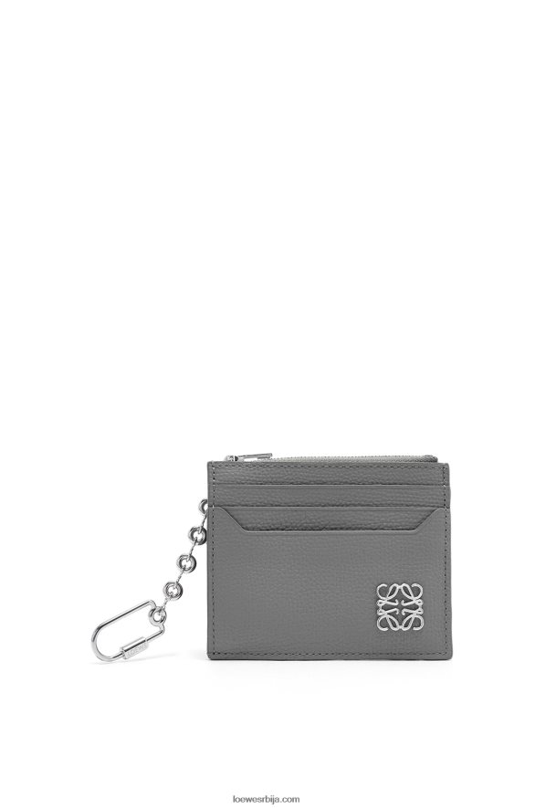 Loewe Жене анаграм квадратни држач картице од телеће коже од шљунчаног зрна са ланцем асфалт сива HJTY1384
