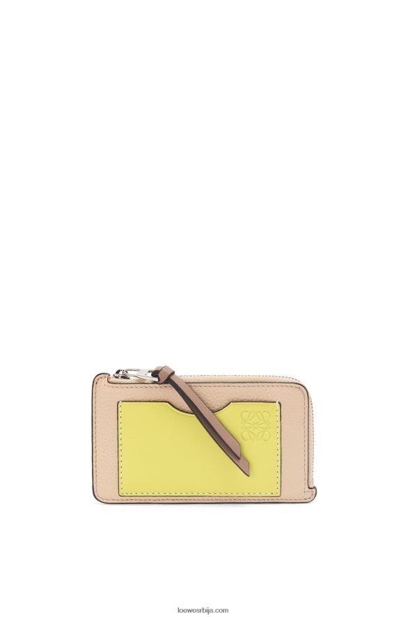 Loewe Жене држач картице за новчиће од мекане телеће коже нуде/цитронелле HJTY1393