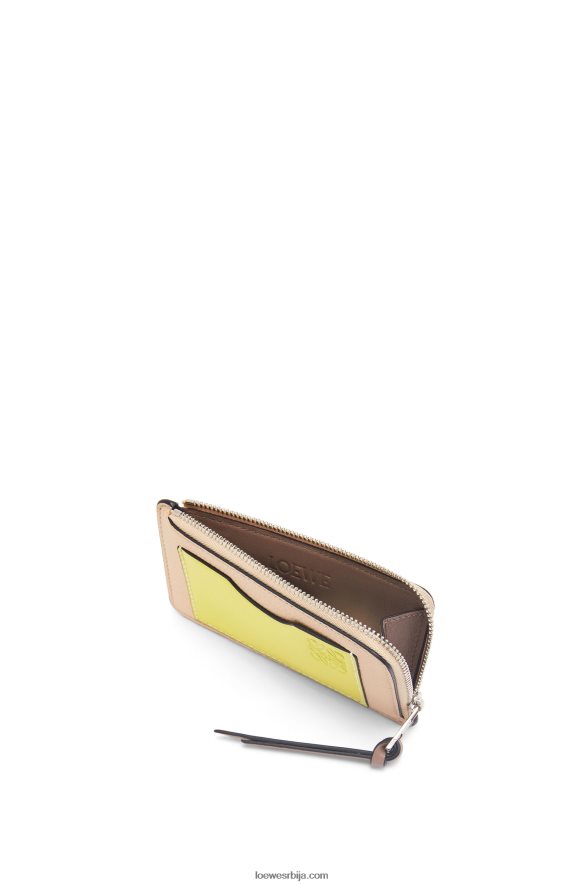 Loewe Жене држач картице за новчиће од мекане телеће коже нуде/цитронелле HJTY1393
