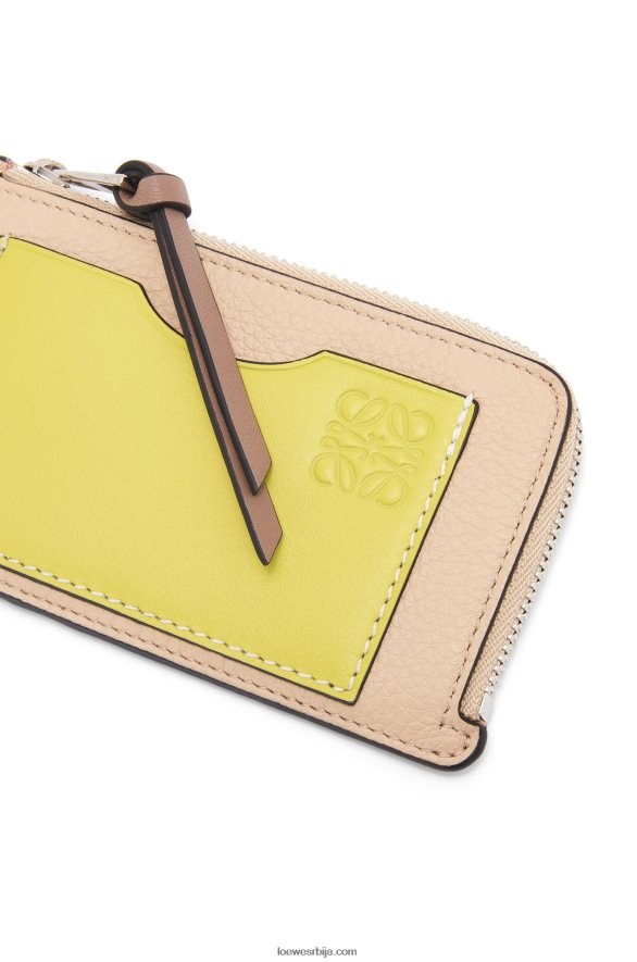 Loewe Жене држач картице за новчиће од мекане телеће коже нуде/цитронелле HJTY1393