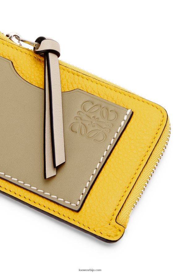 Loewe Жене држач картице за новчиће од мекане телеће коже жуто / глинено зелено HJTY1394