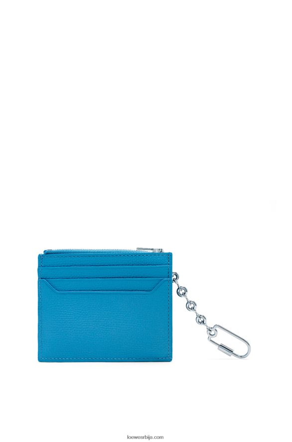 Loewe Жене анаграм квадратни држач картице од телеће коже од шљунчаног зрна са ланцем лагуна плава HJTY1396