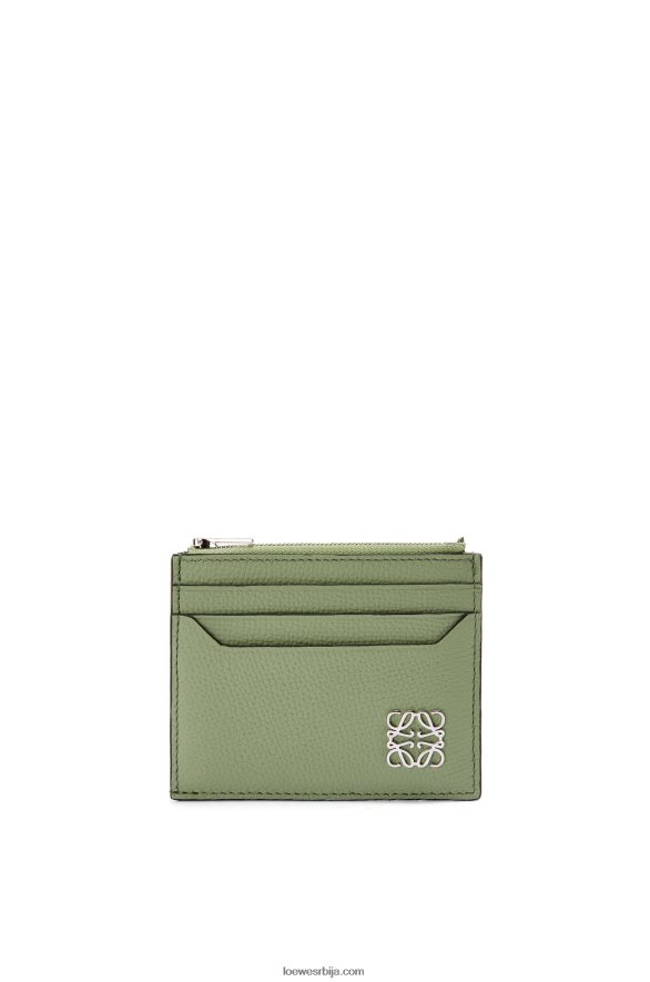 Loewe Жене анаграм квадратни зип држач картице од телеће коже од шљунчаног зрна рузмарин HJTY1398