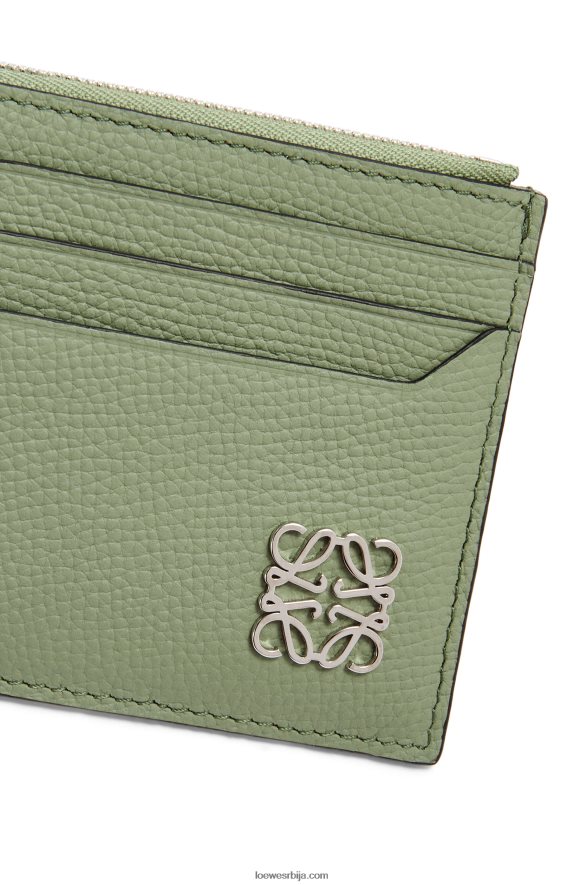 Loewe Жене анаграм квадратни зип држач картице од телеће коже од шљунчаног зрна рузмарин HJTY1398