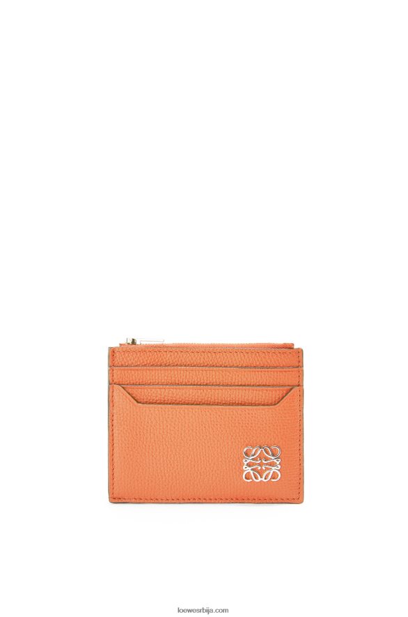 Loewe Жене анаграм квадратни зип држач картице од телеће коже од шљунчаног зрна корални гребен HJTY1399