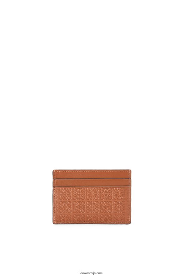 Loewe Жене понови обичан држач картице од рељефне свилене телеће коже тан HJTY1400