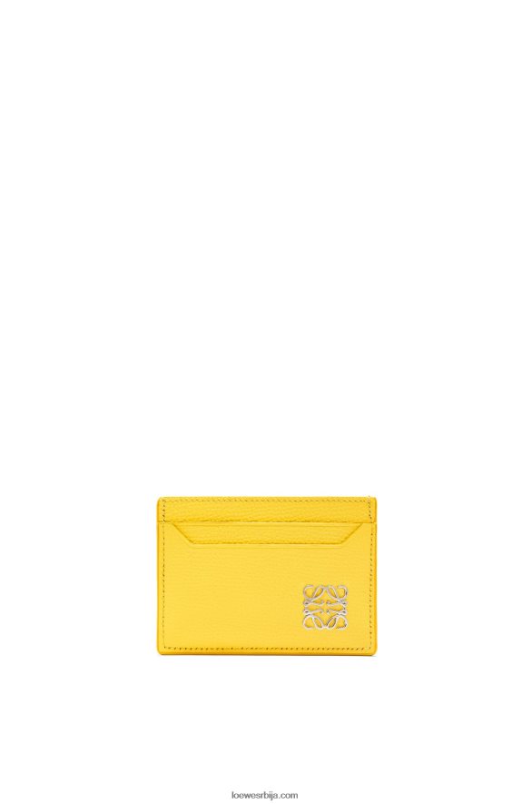 Loewe Жене анаграм обичан држач картице од шљунковите телеће коже лимун HJTY1402