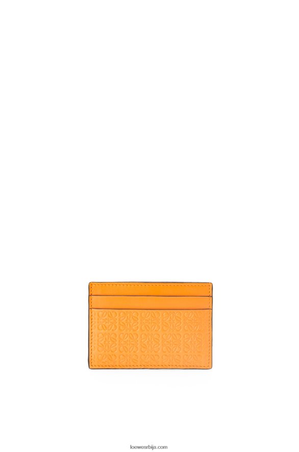 Loewe Жене понови обичан држач картице од рељефне свилене телеће коже мандарина HJTY1404