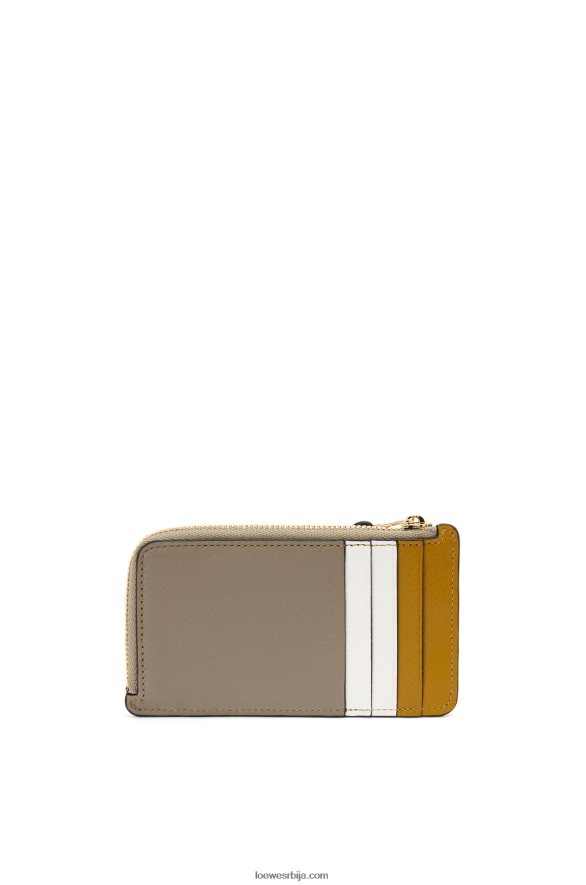 Loewe Жене слагалица држач картице од класичне телеће коже окер/лавор зелена HJTY1406