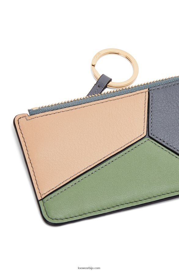 Loewe Жене слагалица држач картице од класичне телеће коже асфалт сив/акт HJTY1409