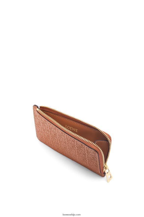Loewe Жене држач картице за поновљени новчић од рељефне свилене телеће коже тан HJTY1411