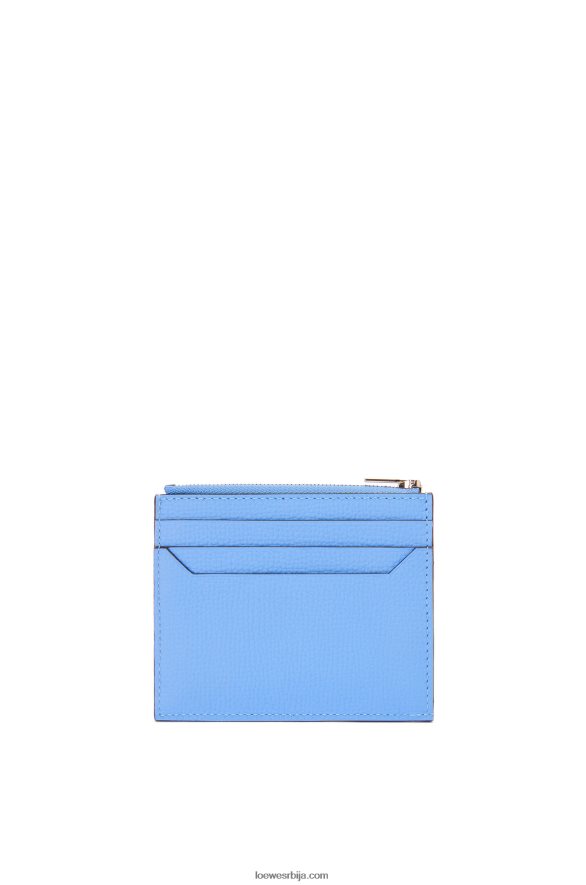 Loewe Жене анаграм квадратни зип држач картице од телеће коже од шљунчаног зрна целестинско плаво HJTY1413