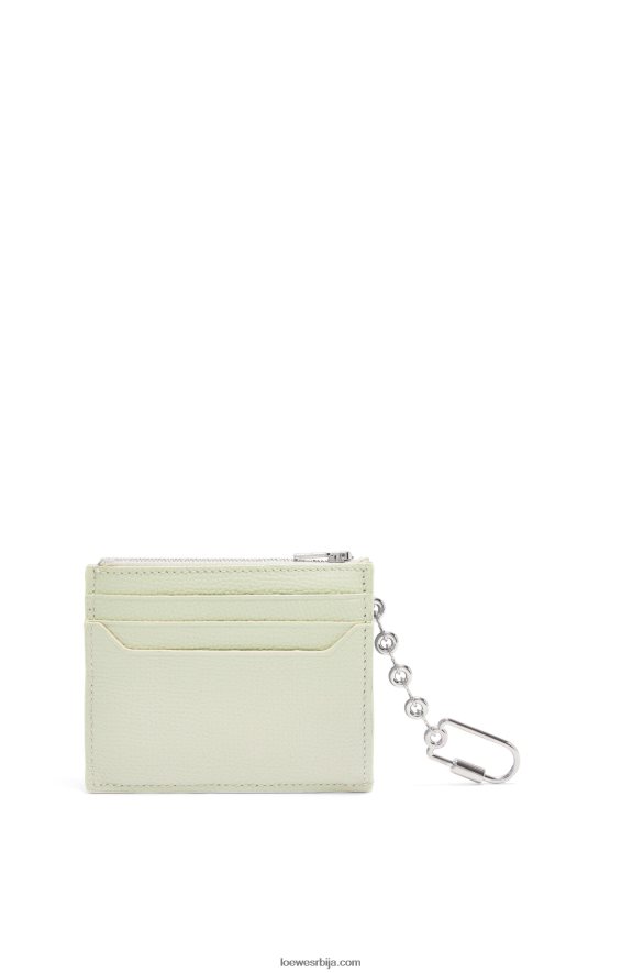 Loewe Жене анаграм квадратни држач картице од телеће коже од шљунчаног зрна са ланцем светли селадон HJTY1417