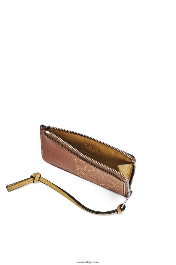 Loewe Жене држач картице за новчиће марке од класичне телеће коже тан/окер HJTY1418