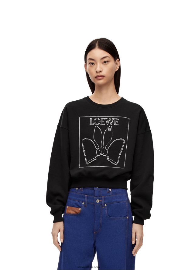 Loewe Жене Дукс од зечића од памука црн HJTY806