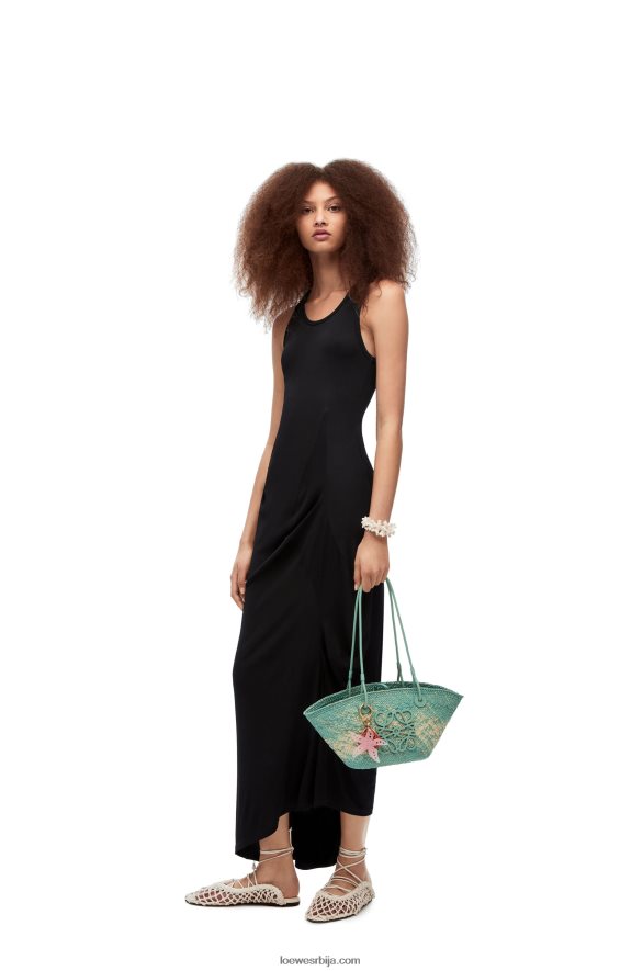 Loewe Жене асиметрична тенк хаљина од вискозе црн HJTY1060