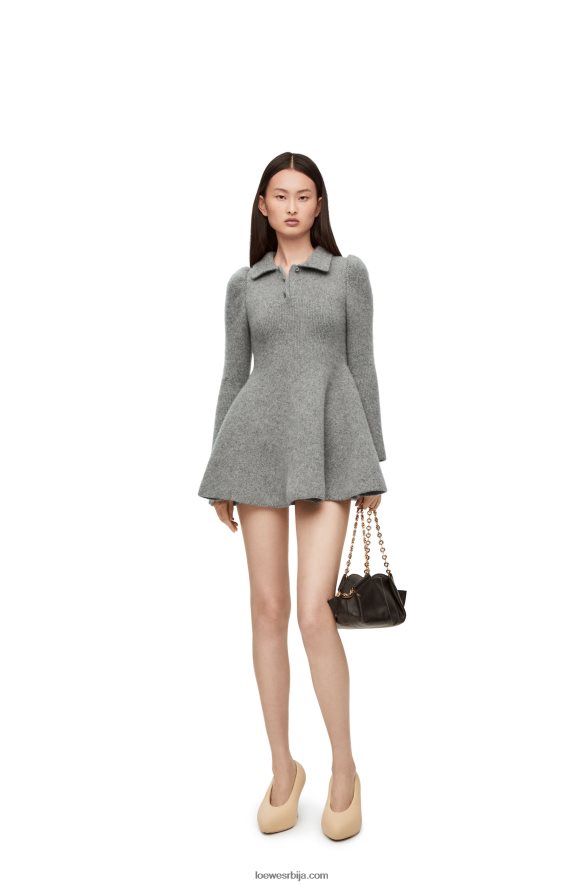 Loewe Жене мини хаљина од кашмира и мохера сива HJTY1082