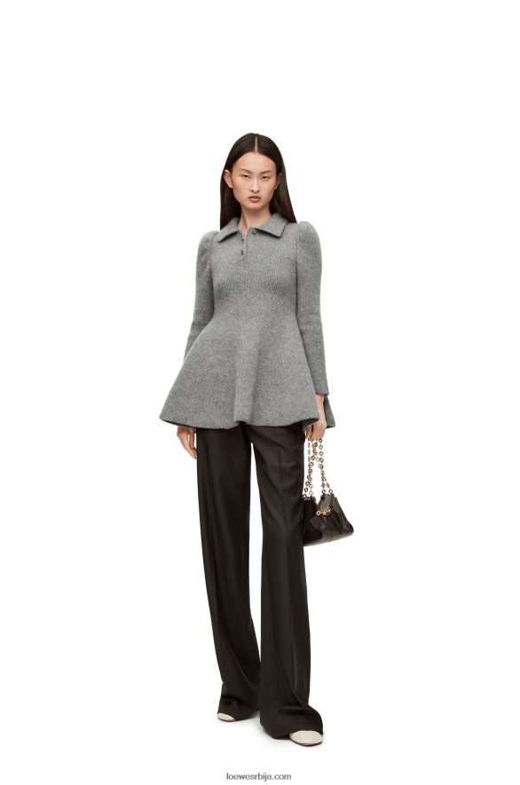 Loewe Жене мини хаљина од кашмира и мохера сива HJTY1082