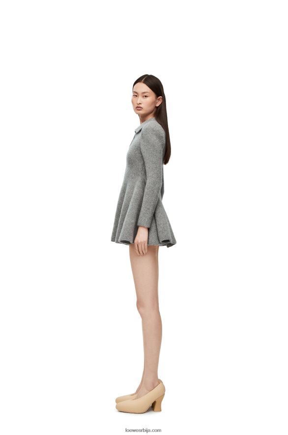 Loewe Жене мини хаљина од кашмира и мохера сива HJTY1082