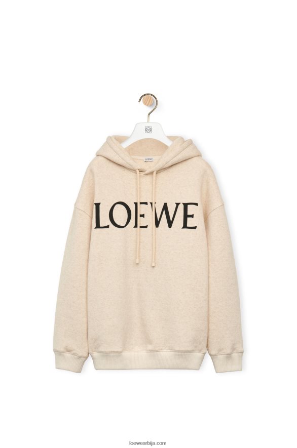 Loewe Жене памучна јакна с капуљачом превелике величине слоноваче HJTY801