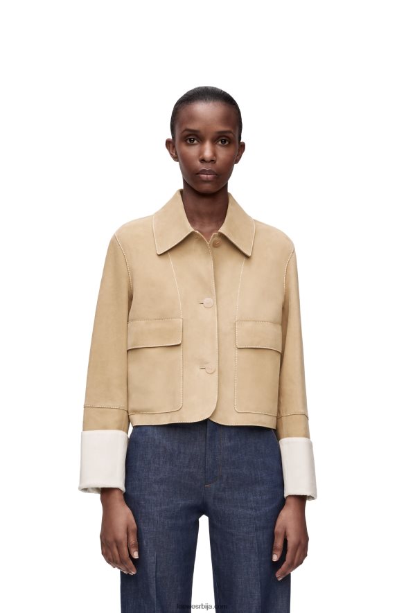 Loewe Жене јакна од семиша злато HJTY1135