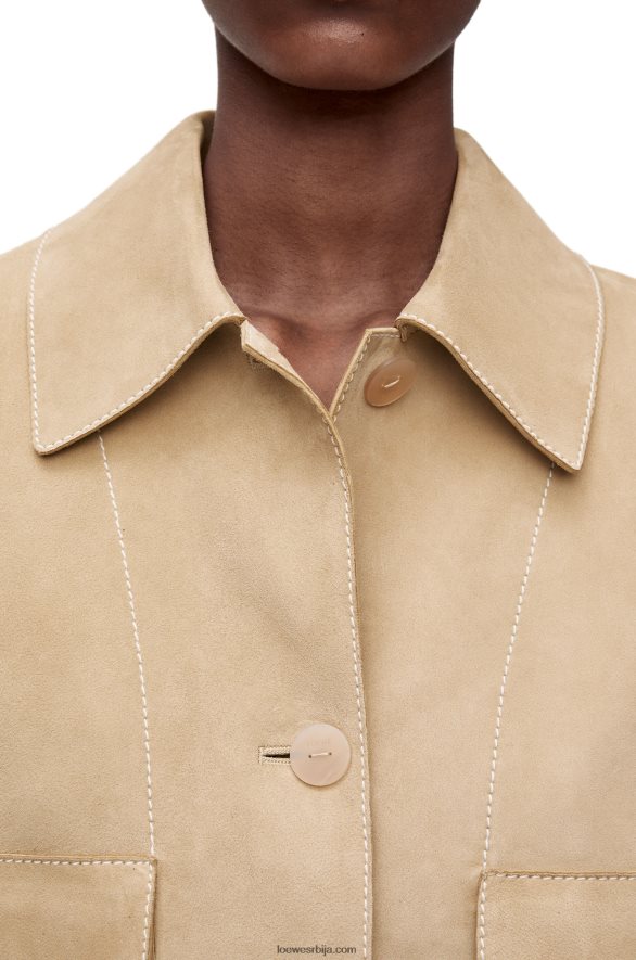 Loewe Жене јакна од семиша злато HJTY1135