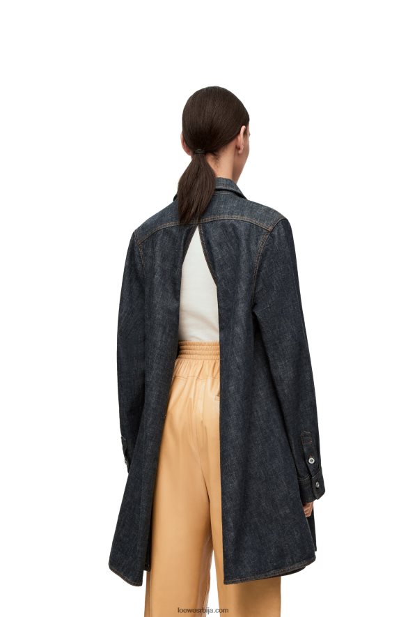 Loewe Жене трапез мајица од тексаса плави тексас HJTY896