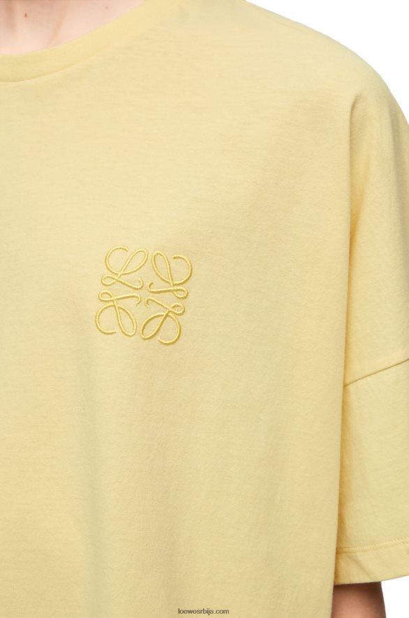 Loewe Жене памучна мајица у облику кутије светло лимун HJTY780