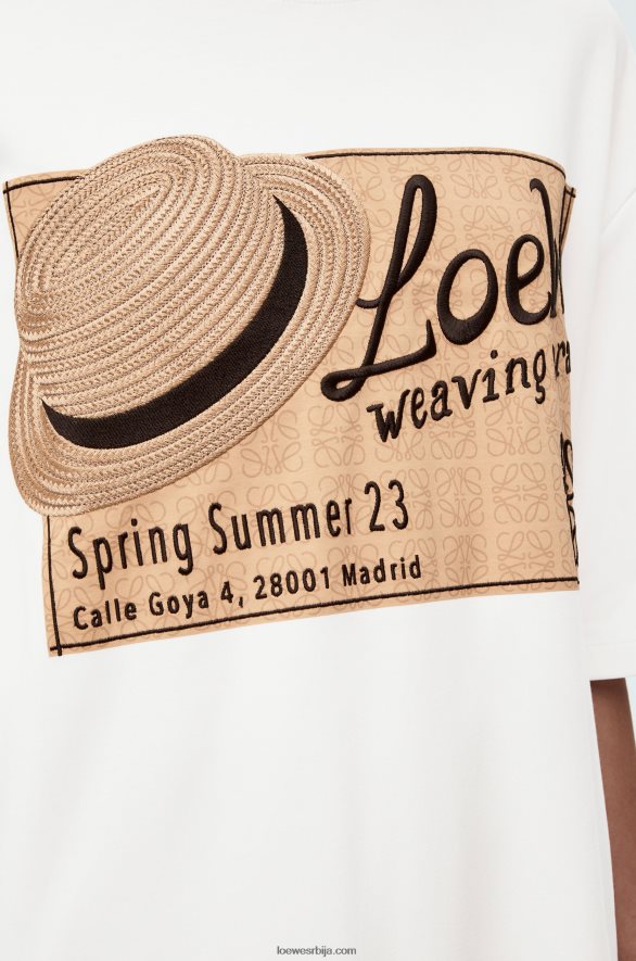 Loewe Жене шешир мајица хаљина од памука бео HJTY791