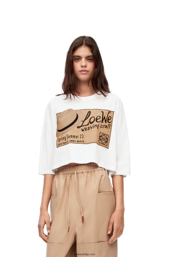 Loewe Жене шешир мајица од памука бео HJTY792
