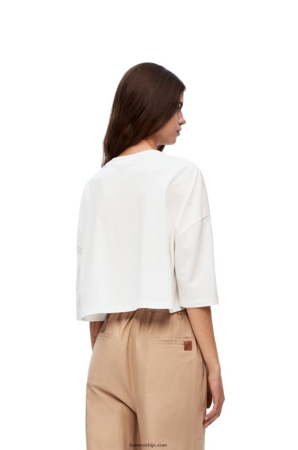 Loewe Жене шешир мајица од памука бео HJTY792