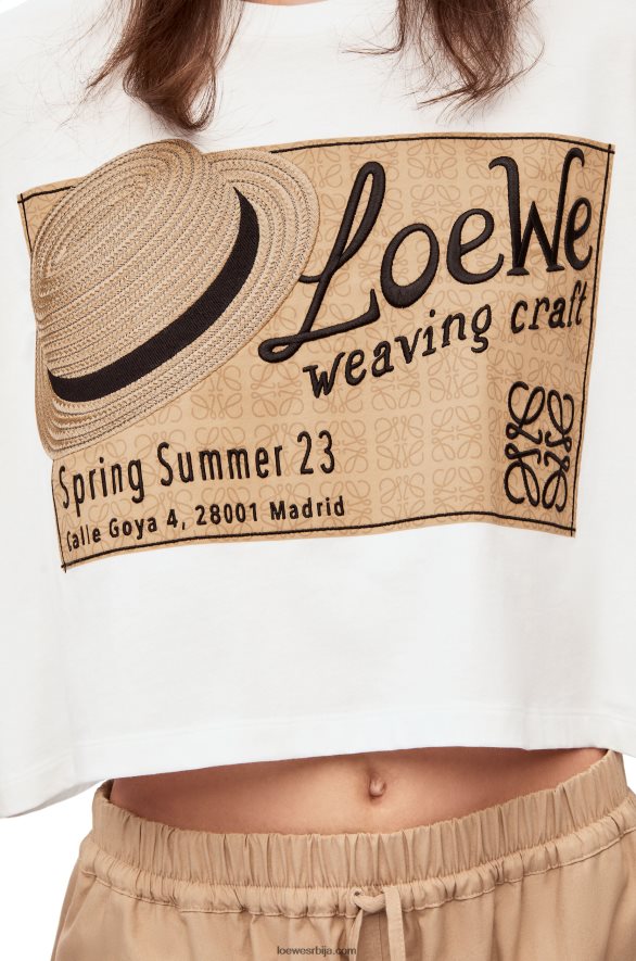 Loewe Жене шешир мајица од памука бео HJTY792