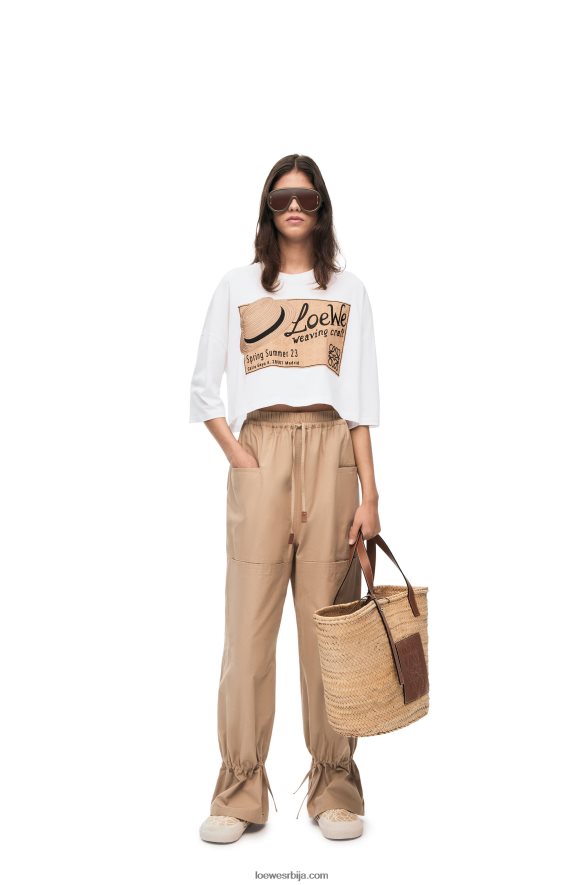 Loewe Жене шешир мајица од памука бео HJTY792