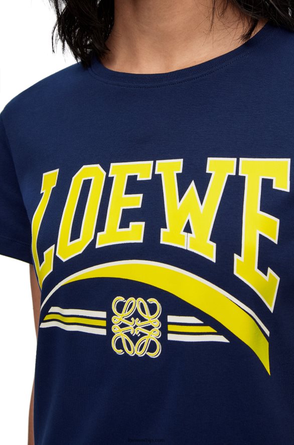 Loewe Жене мајица од памука тамно плави HJTY837