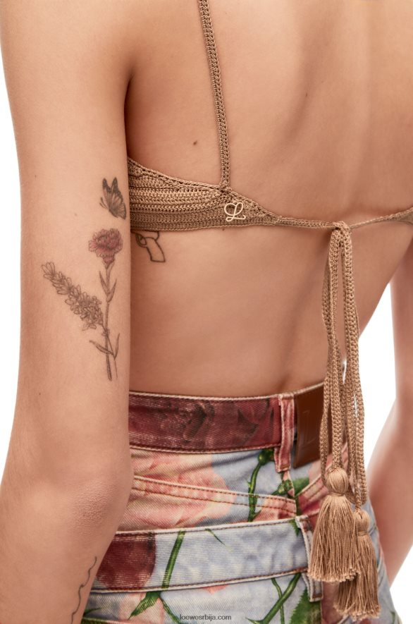 Loewe Жене хеклани горњи део грудњака од памука беж HJTY868